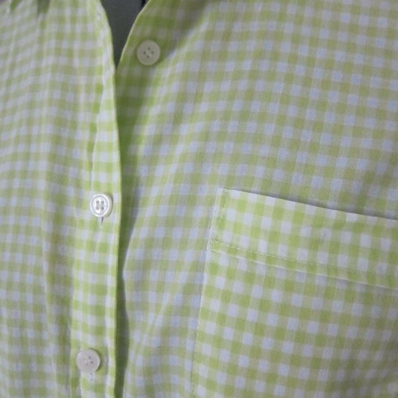 J. CREW THE PERFECT SHIRT - LIME GREEN GINGHAM - 100% COTTON - X … - Picture 1 of 5